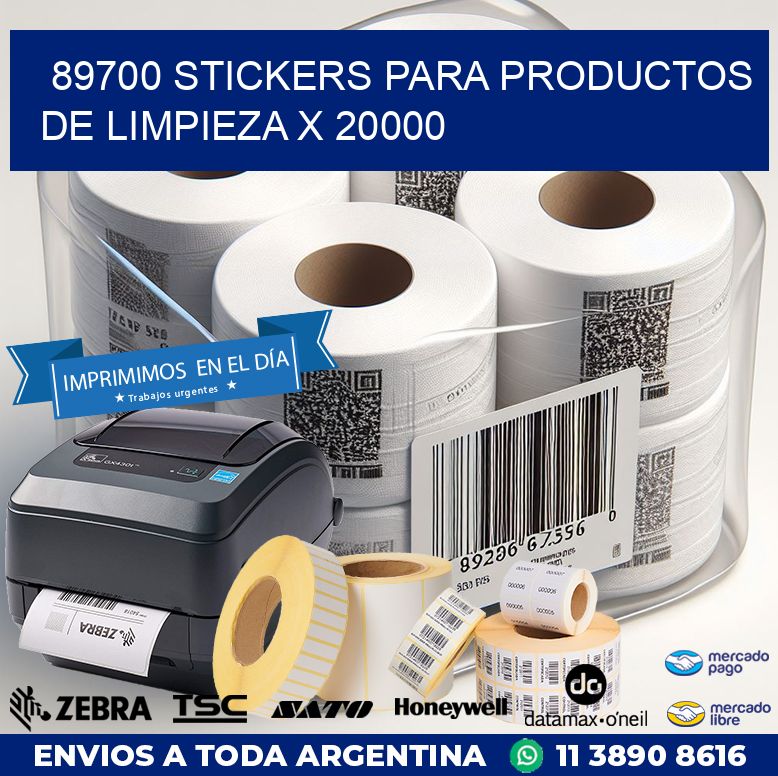 89700 STICKERS PARA PRODUCTOS DE LIMPIEZA X 20000