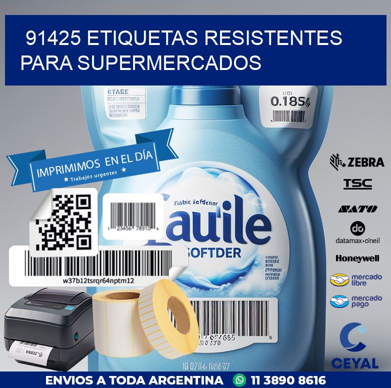 91425 ETIQUETAS RESISTENTES PARA SUPERMERCADOS