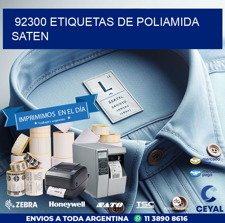 92300 ETIQUETAS DE POLIAMIDA SATEN