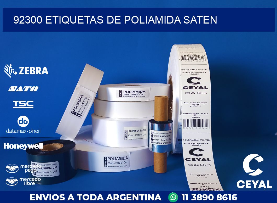 92300 ETIQUETAS DE POLIAMIDA SATEN