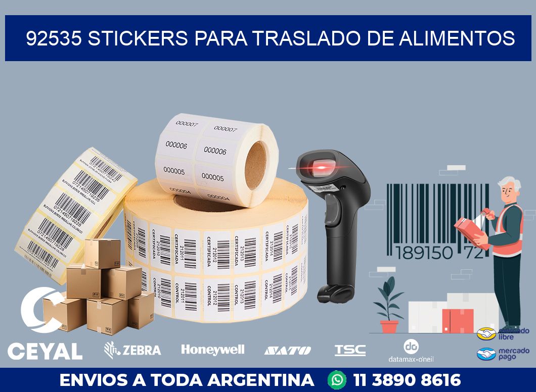 92535 STICKERS PARA TRASLADO DE ALIMENTOS