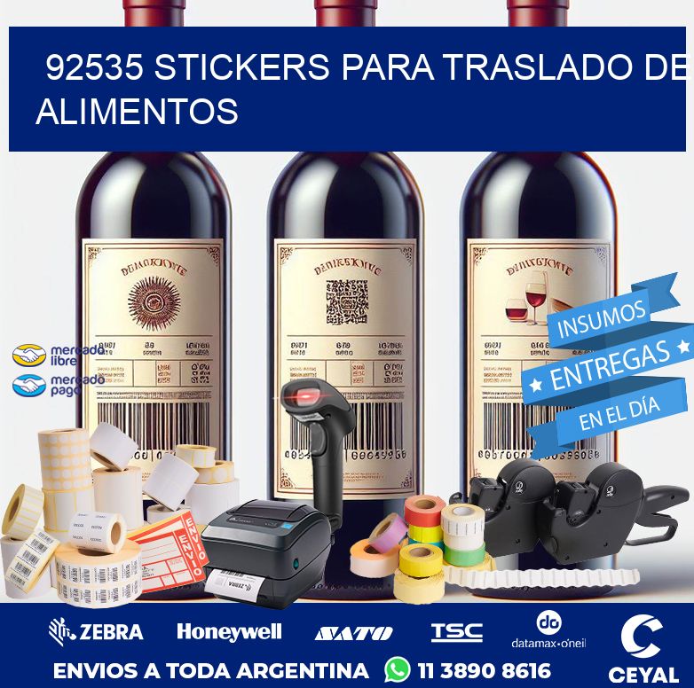 92535 STICKERS PARA TRASLADO DE ALIMENTOS