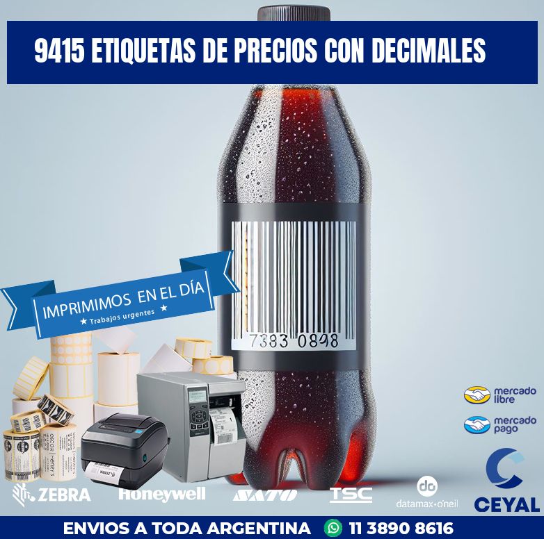 9415 ETIQUETAS DE PRECIOS CON DECIMALES