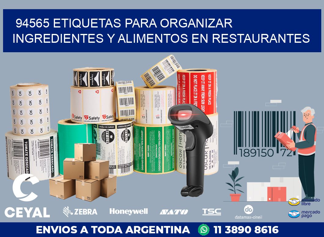 94565 ETIQUETAS PARA ORGANIZAR INGREDIENTES Y ALIMENTOS EN RESTAURANTES