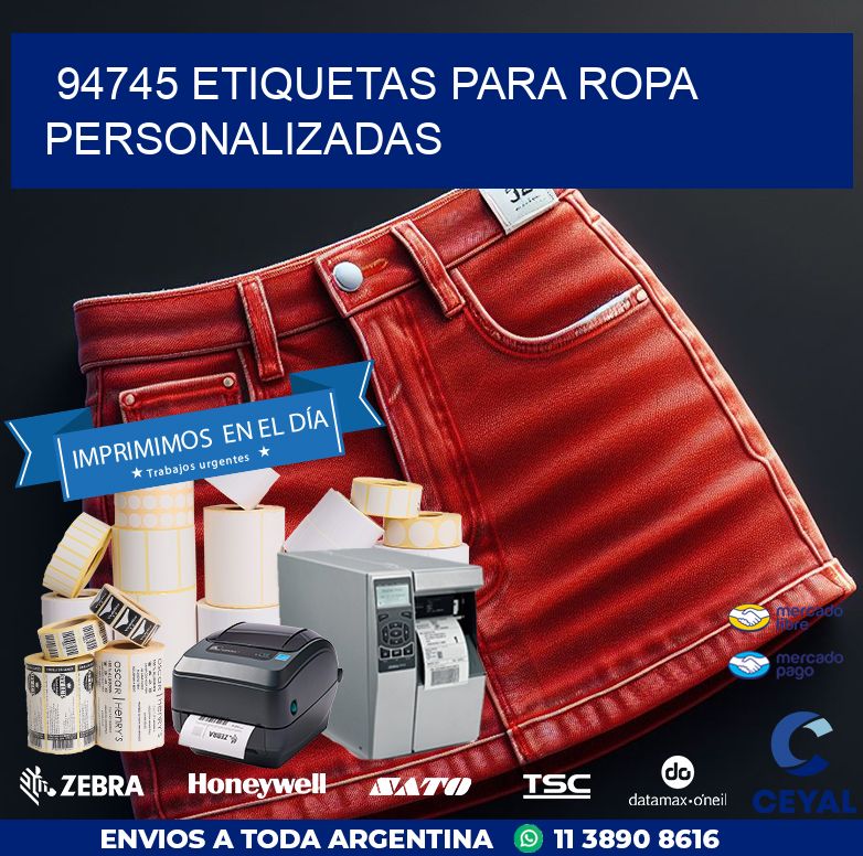 94745 ETIQUETAS PARA ROPA PERSONALIZADAS