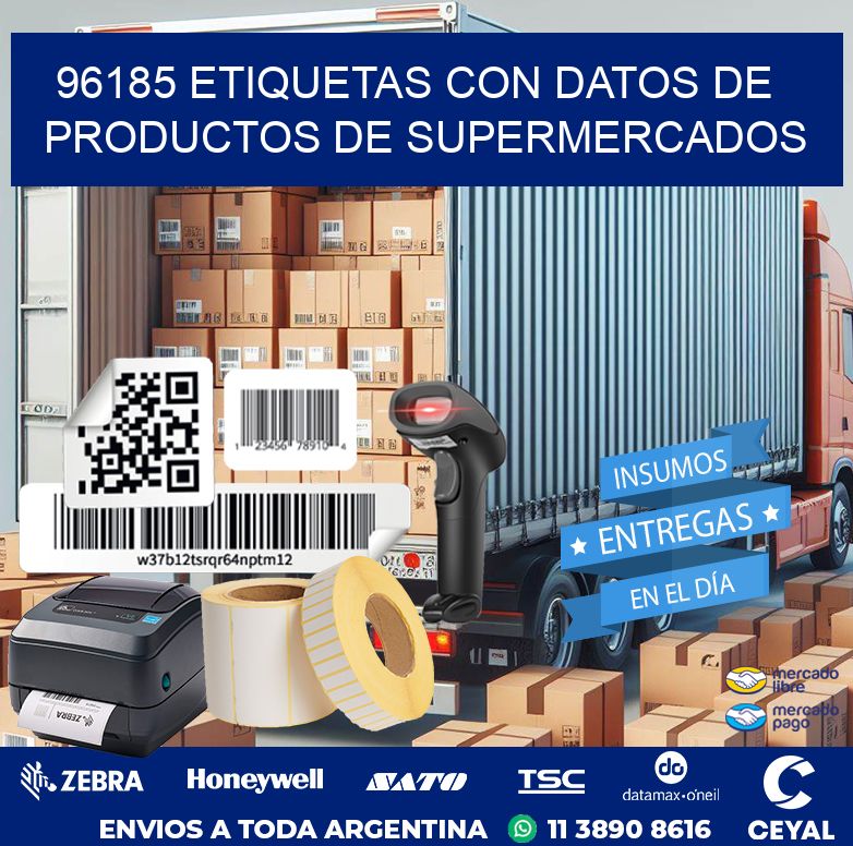 96185 ETIQUETAS CON DATOS DE PRODUCTOS DE SUPERMERCADOS