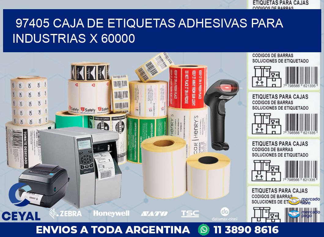 97405 CAJA DE ETIQUETAS ADHESIVAS PARA INDUSTRIAS X 60000