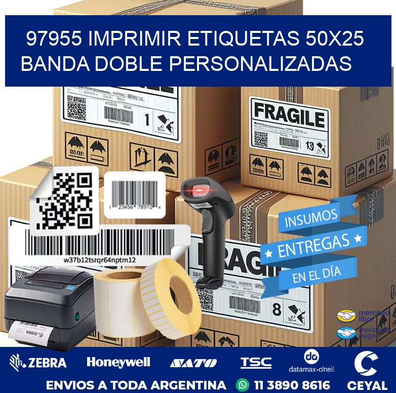 97955 IMPRIMIR ETIQUETAS 50X25 BANDA DOBLE PERSONALIZADAS