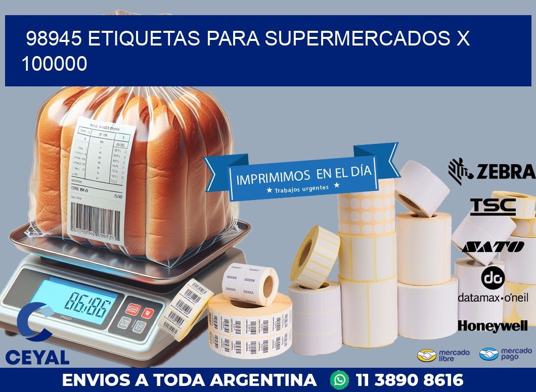 98945 ETIQUETAS PARA SUPERMERCADOS X 100000