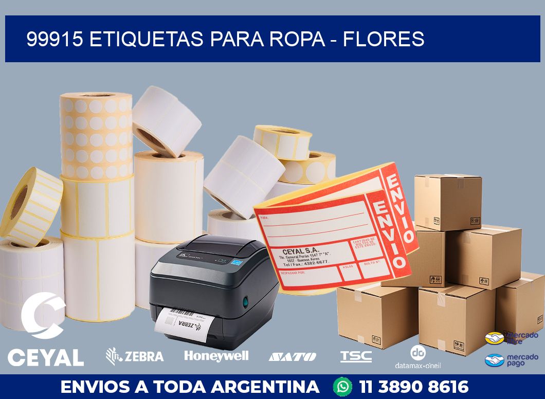 99915 ETIQUETAS PARA ROPA - FLORES