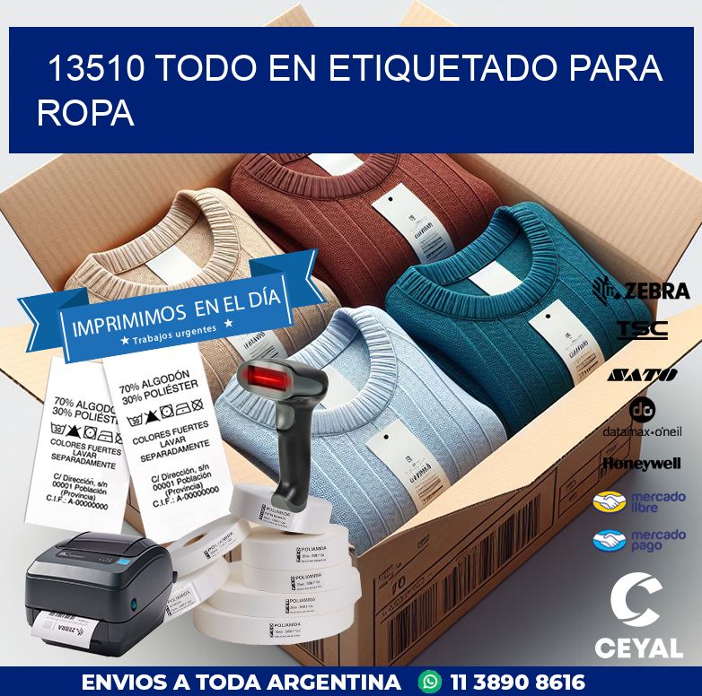 13510 TODO EN ETIQUETADO PARA ROPA