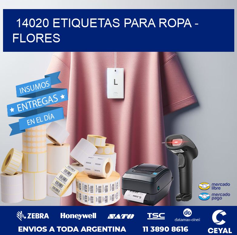 14020 ETIQUETAS PARA ROPA - FLORES