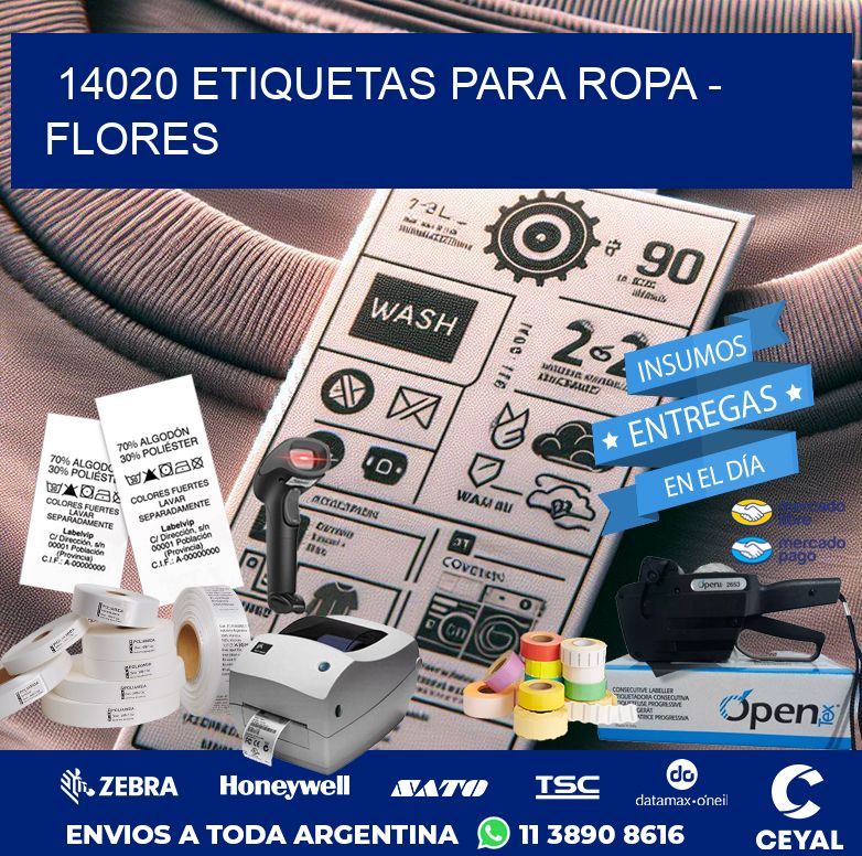 14020 ETIQUETAS PARA ROPA – FLORES