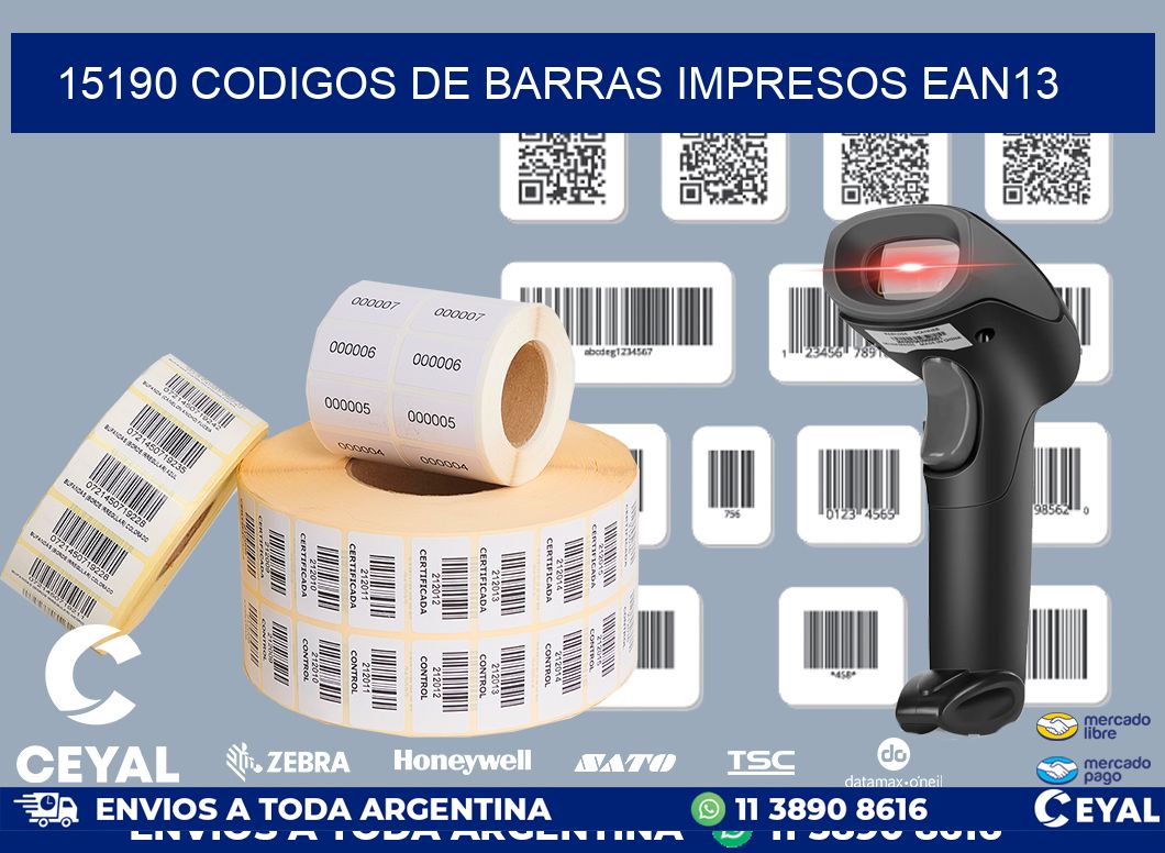 15190 codigos de barras impresos ean13