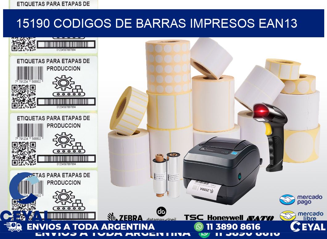 15190 codigos de barras impresos ean13