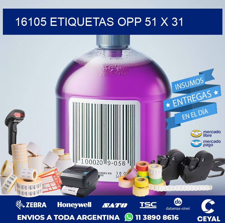 16105 ETIQUETAS OPP 51 X 31