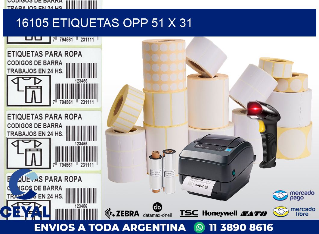 16105 ETIQUETAS OPP 51 X 31