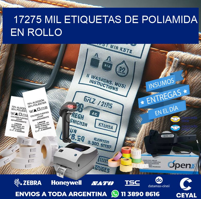 17275 MIL ETIQUETAS DE POLIAMIDA EN ROLLO