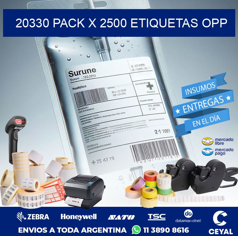 20330 PACK X 2500 ETIQUETAS OPP