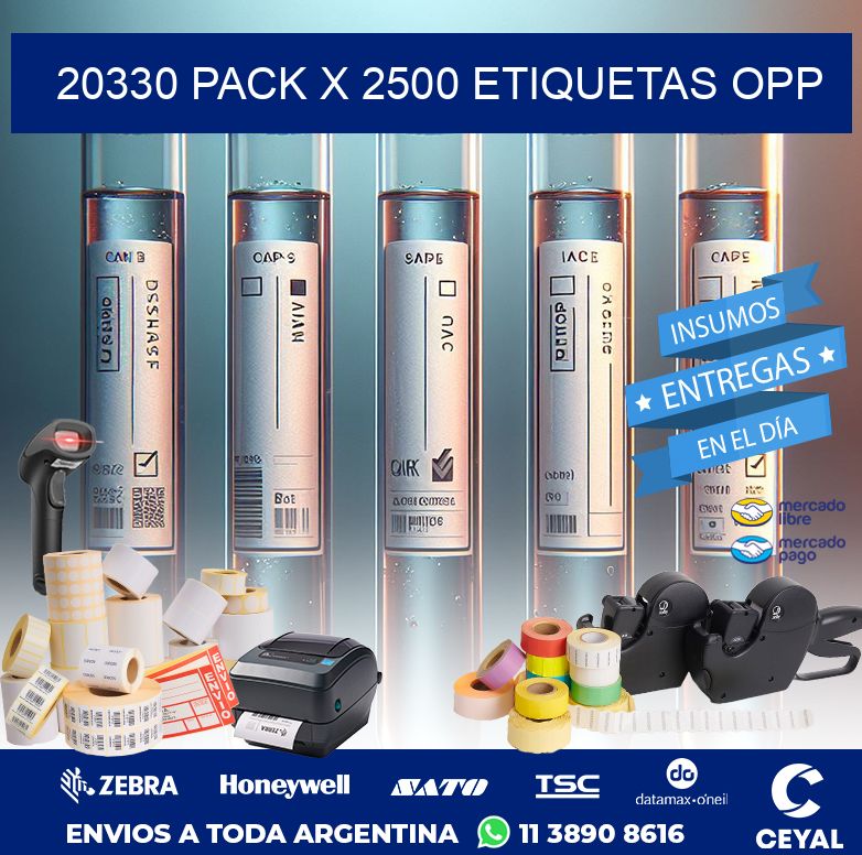 20330 PACK X 2500 ETIQUETAS OPP