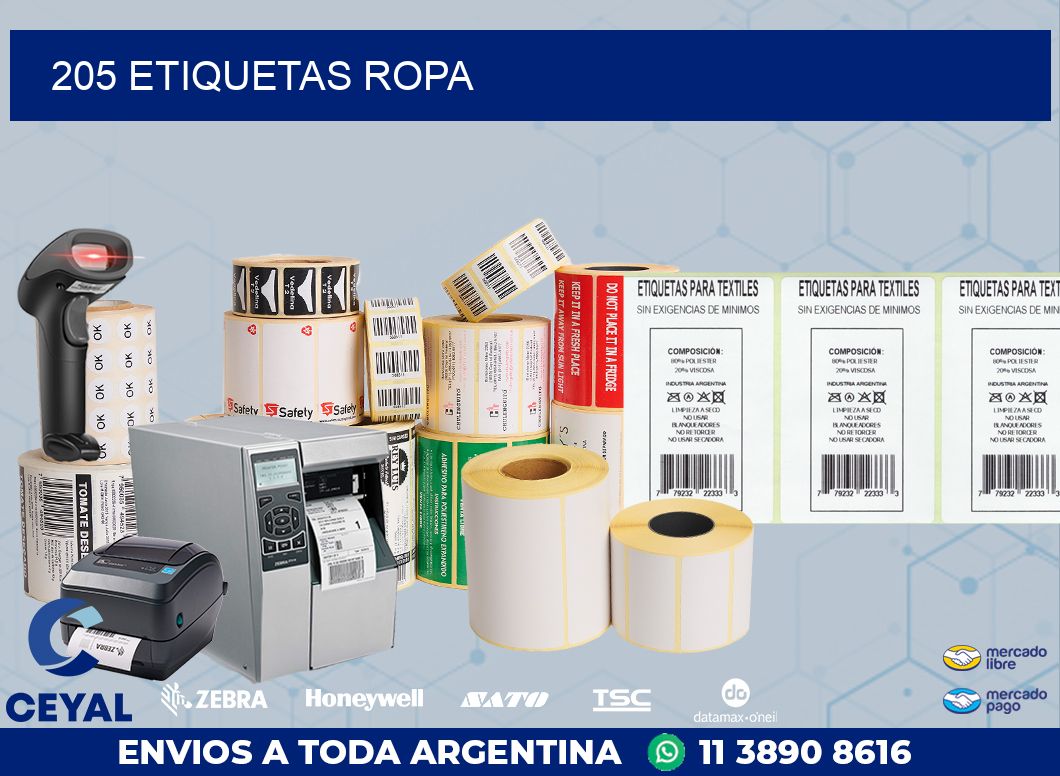 205 ETIQUETAS ROPA