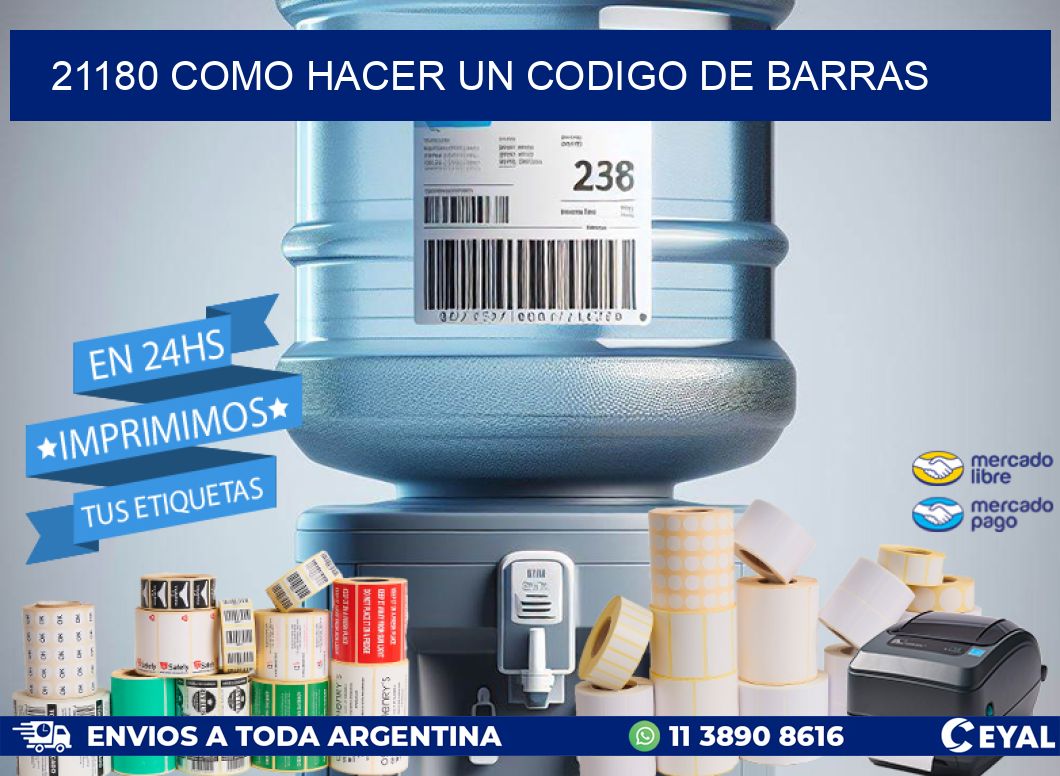 21180 como hacer un codigo de barras