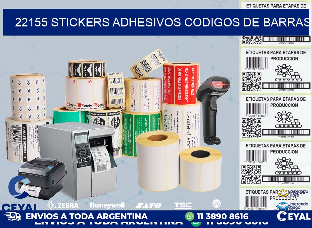 22155 stickers adhesivos codigos de barras