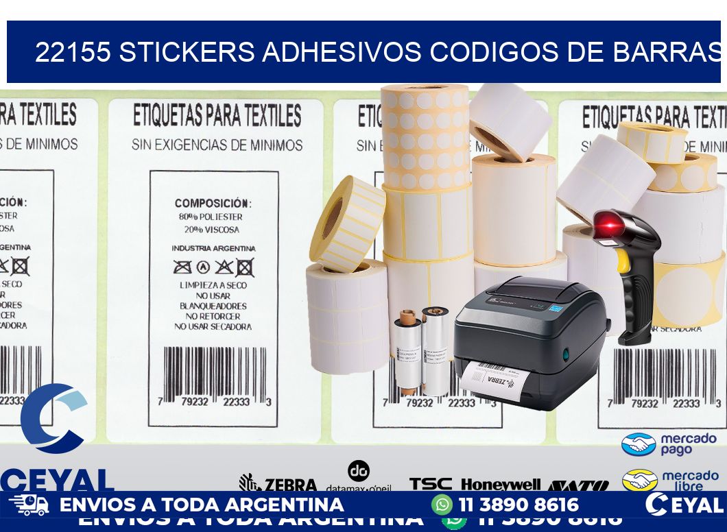 22155 stickers adhesivos codigos de barras