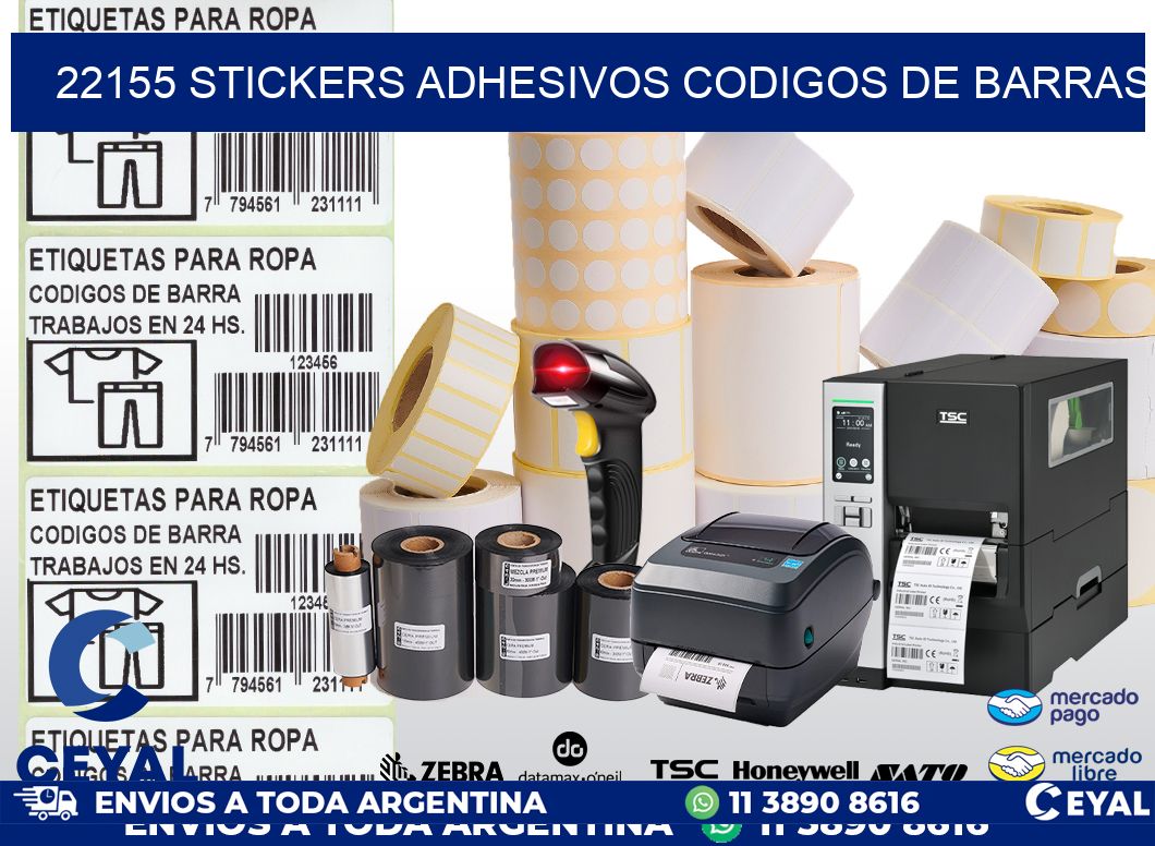 22155 stickers adhesivos codigos de barras