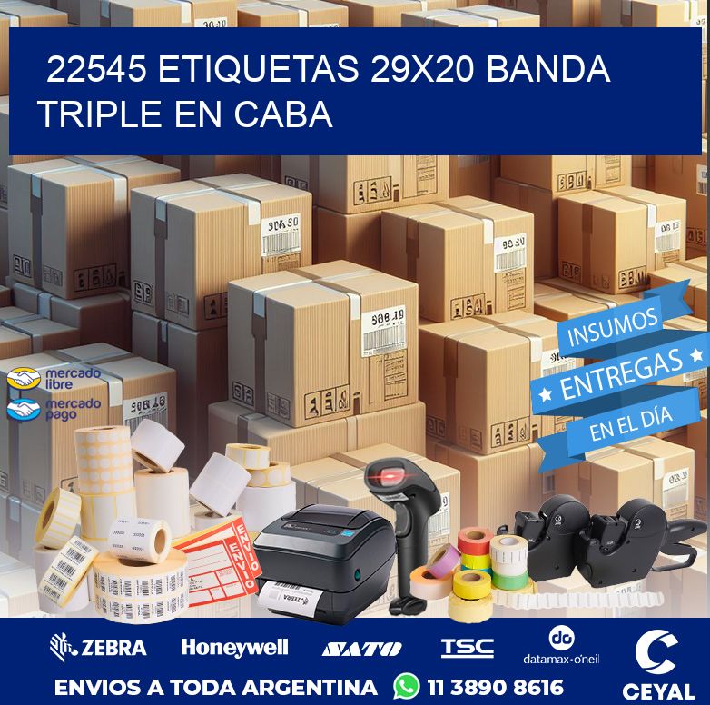 22545 ETIQUETAS 29X20 BANDA TRIPLE EN CABA