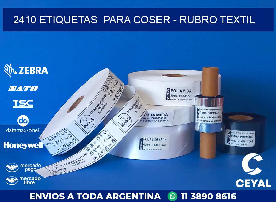 2410 ETIQUETAS  PARA COSER - RUBRO TEXTIL