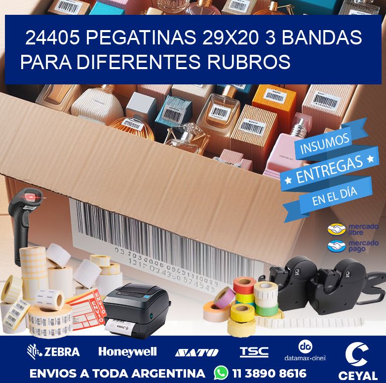 24405 PEGATINAS 29X20 3 BANDAS PARA DIFERENTES RUBROS