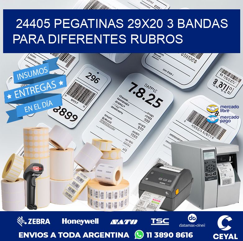 24405 PEGATINAS 29X20 3 BANDAS PARA DIFERENTES RUBROS