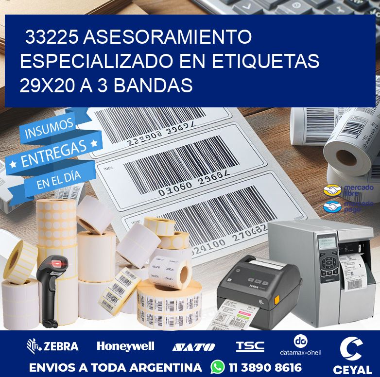 33225 ASESORAMIENTO ESPECIALIZADO EN ETIQUETAS 29X20 A 3 BANDAS