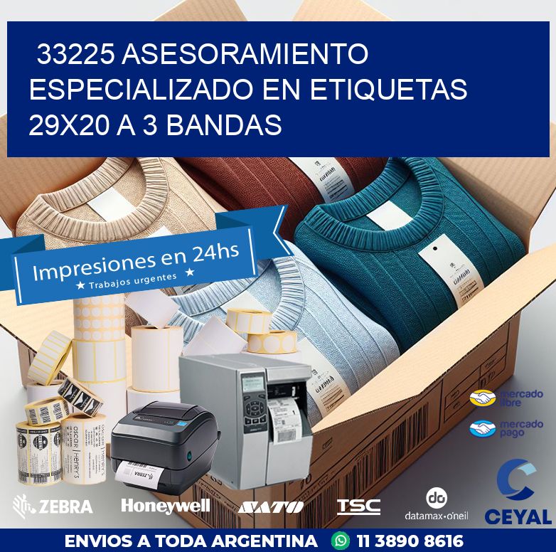 33225 ASESORAMIENTO ESPECIALIZADO EN ETIQUETAS 29X20 A 3 BANDAS