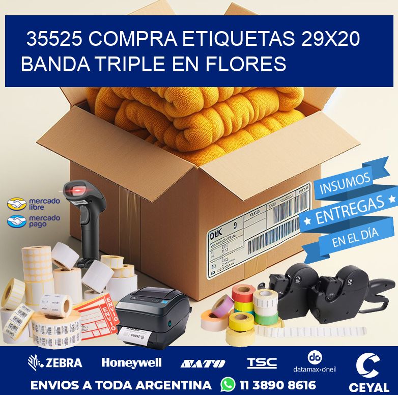 35525 COMPRA ETIQUETAS 29X20 BANDA TRIPLE EN FLORES