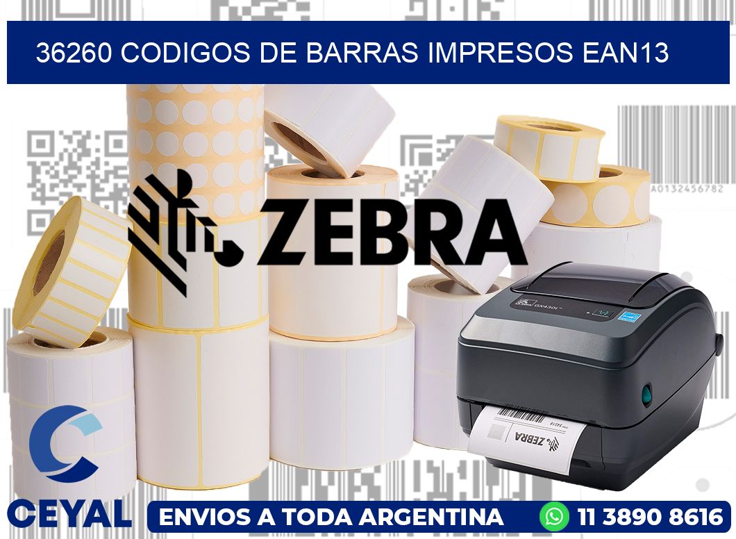 36260 codigos de barras impresos ean13