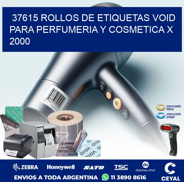 37615 ROLLOS DE ETIQUETAS VOID PARA PERFUMERIA Y COSMETICA X 2000