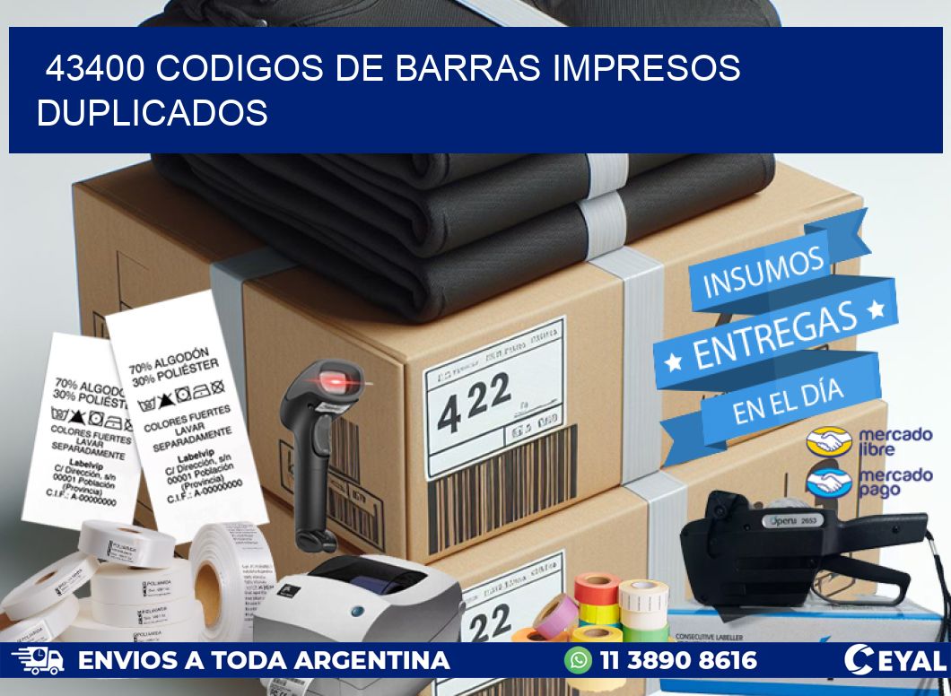 43400 Codigos de barras impresos duplicados