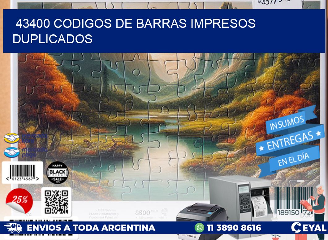 43400 Codigos de barras impresos duplicados