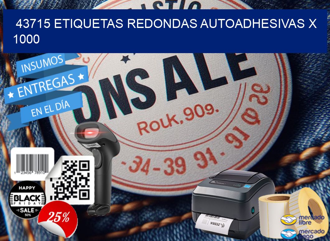 43715 ETIQUETAS REDONDAS AUTOADHESIVAS X 1000