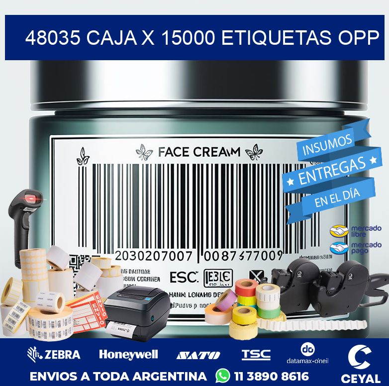 48035 CAJA X 15000 ETIQUETAS OPP