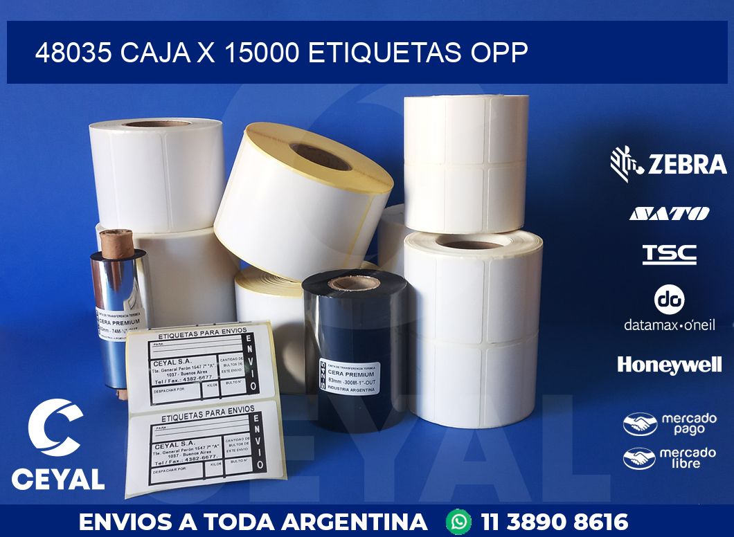 48035 CAJA X 15000 ETIQUETAS OPP