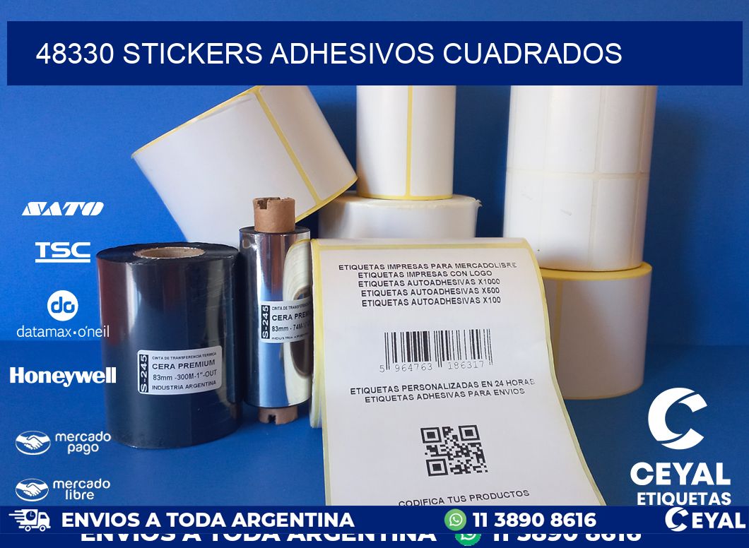 48330 stickers adhesivos cuadrados