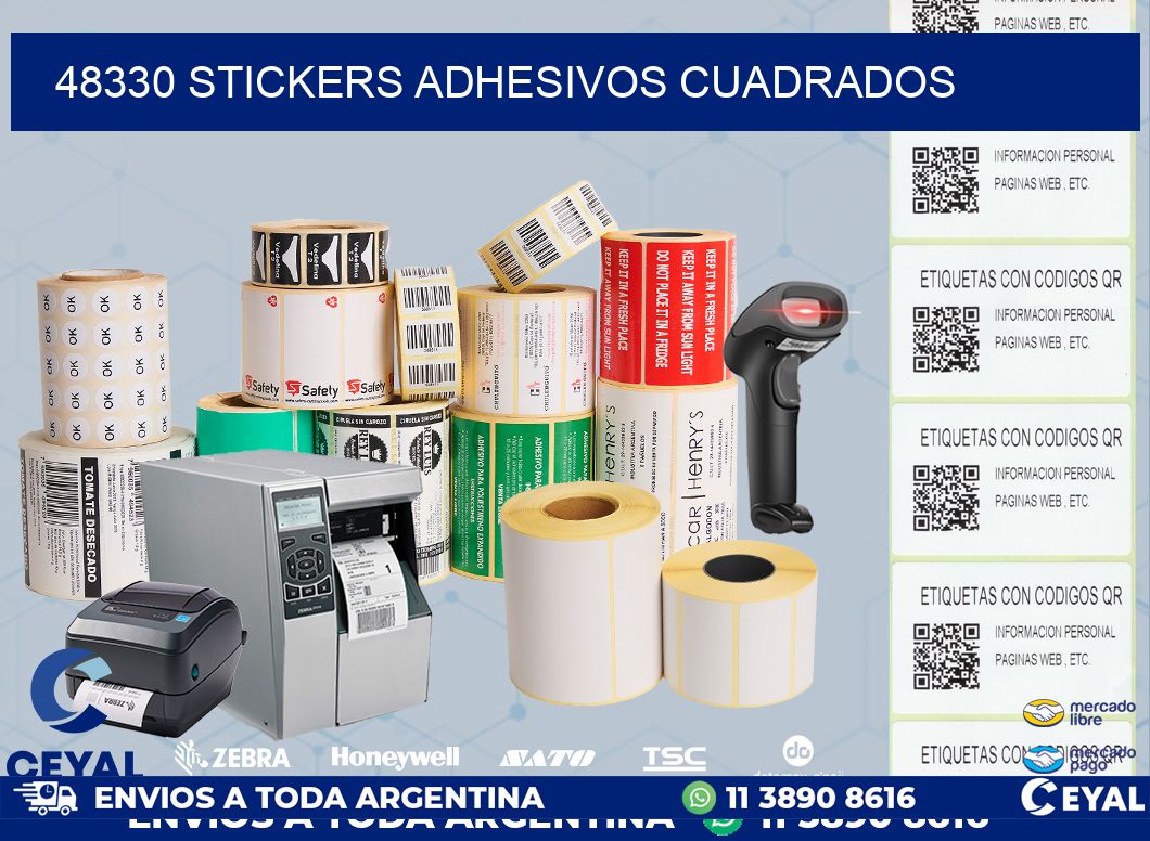 48330 stickers adhesivos cuadrados