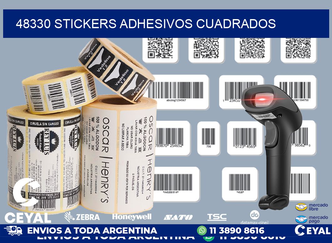 48330 stickers adhesivos cuadrados