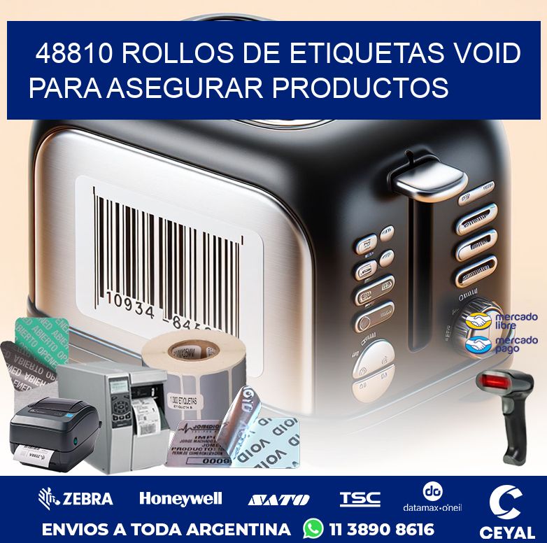 48810 ROLLOS DE ETIQUETAS VOID PARA ASEGURAR PRODUCTOS
