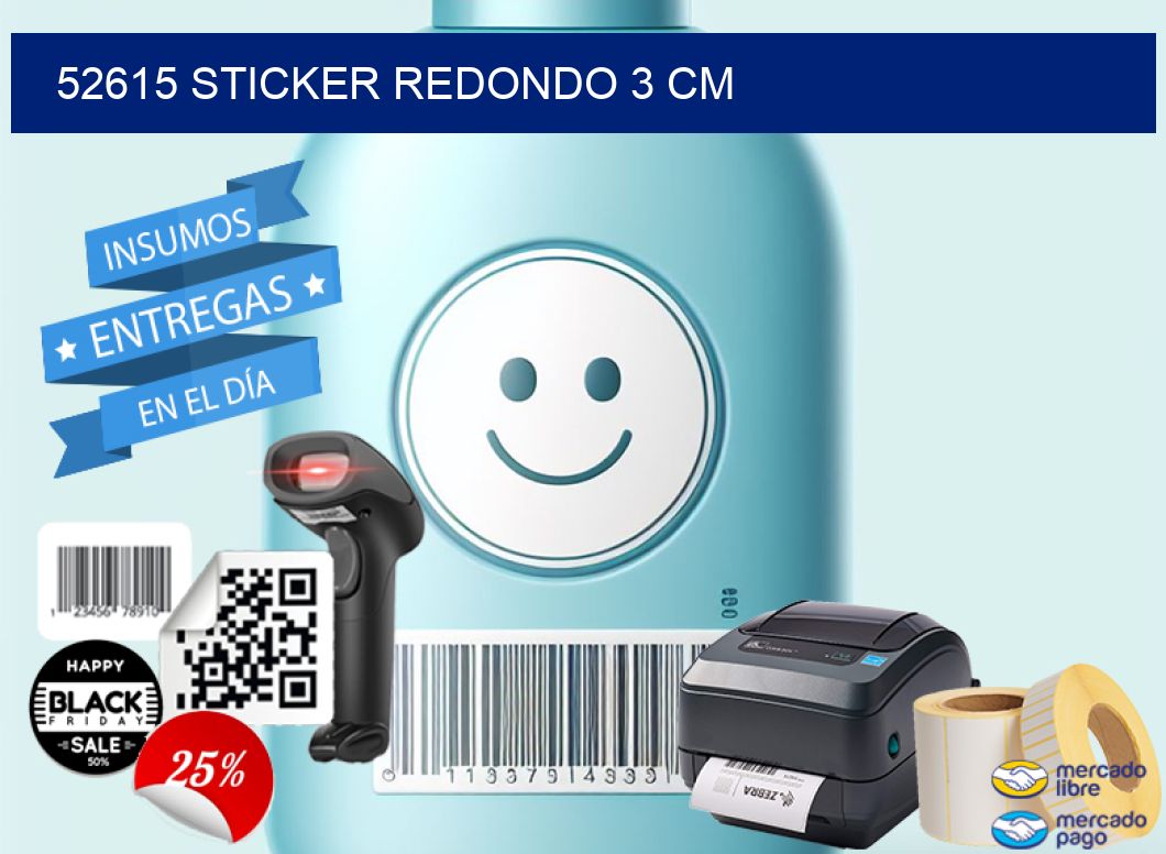 52615 STICKER REDONDO 3 CM