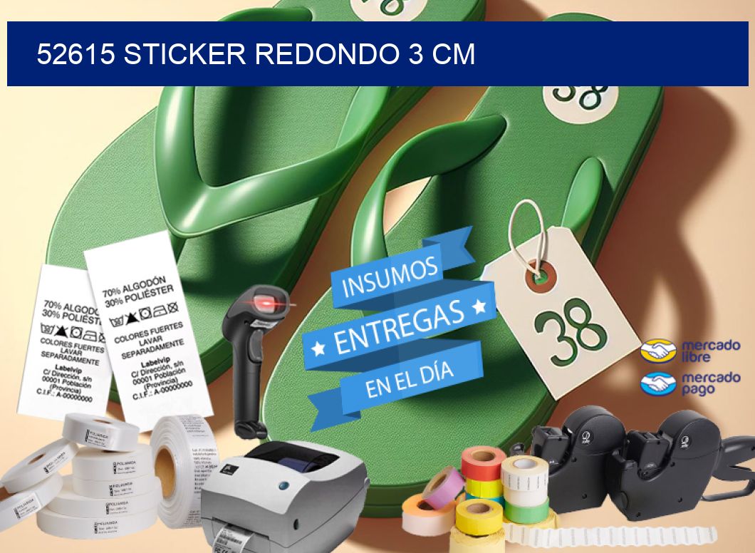 52615 STICKER REDONDO 3 CM