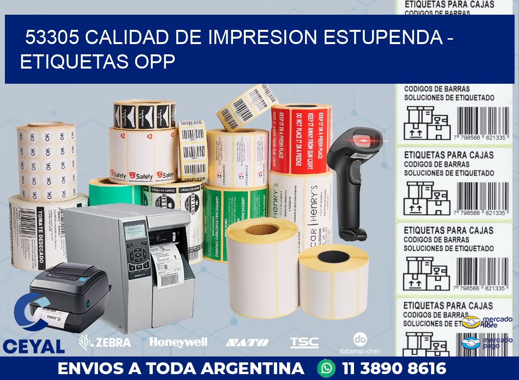 53305 CALIDAD DE IMPRESION ESTUPENDA - ETIQUETAS OPP